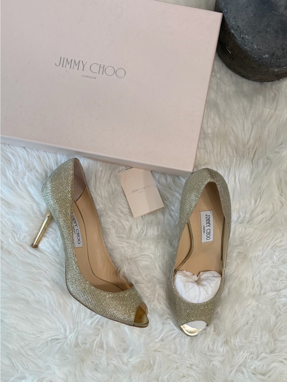 JIMMY CHOO EVELYNE PEEP TOE WEDGES